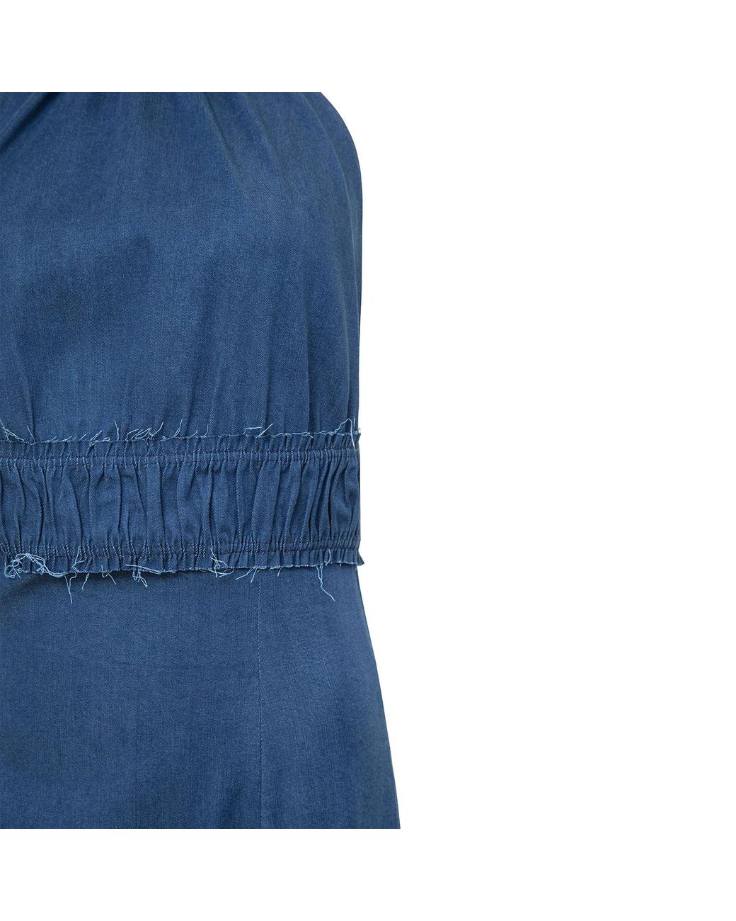 Audrey Vallens Blue Denim Affair Asymmetric Dress