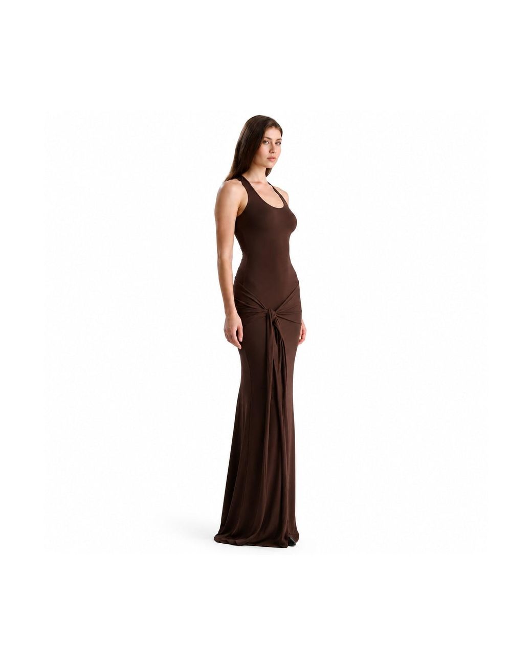 Maison De Gala Brown Serena Mocha Maxi Dress