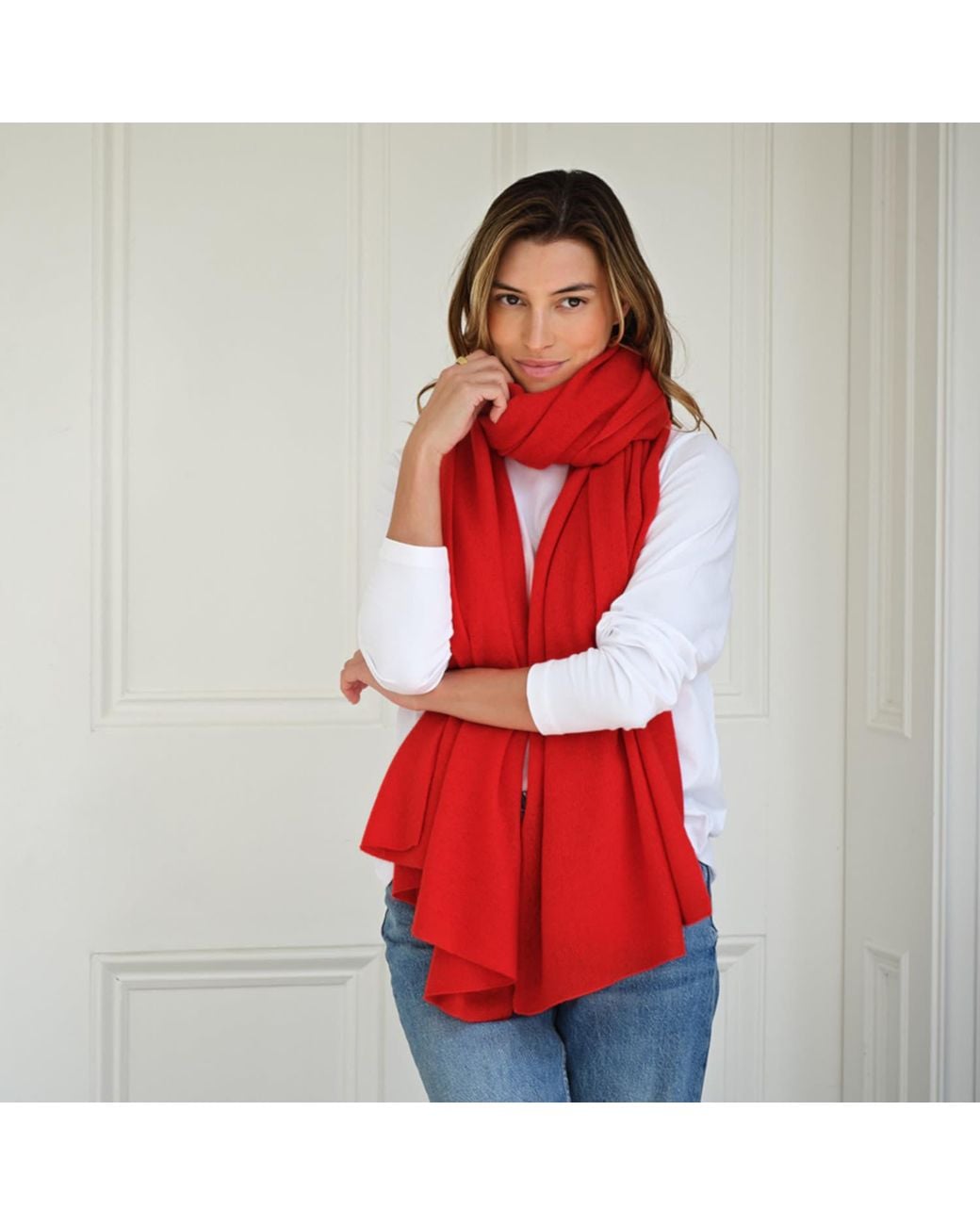 Cove Red Lola Cashmere Travel Wrap