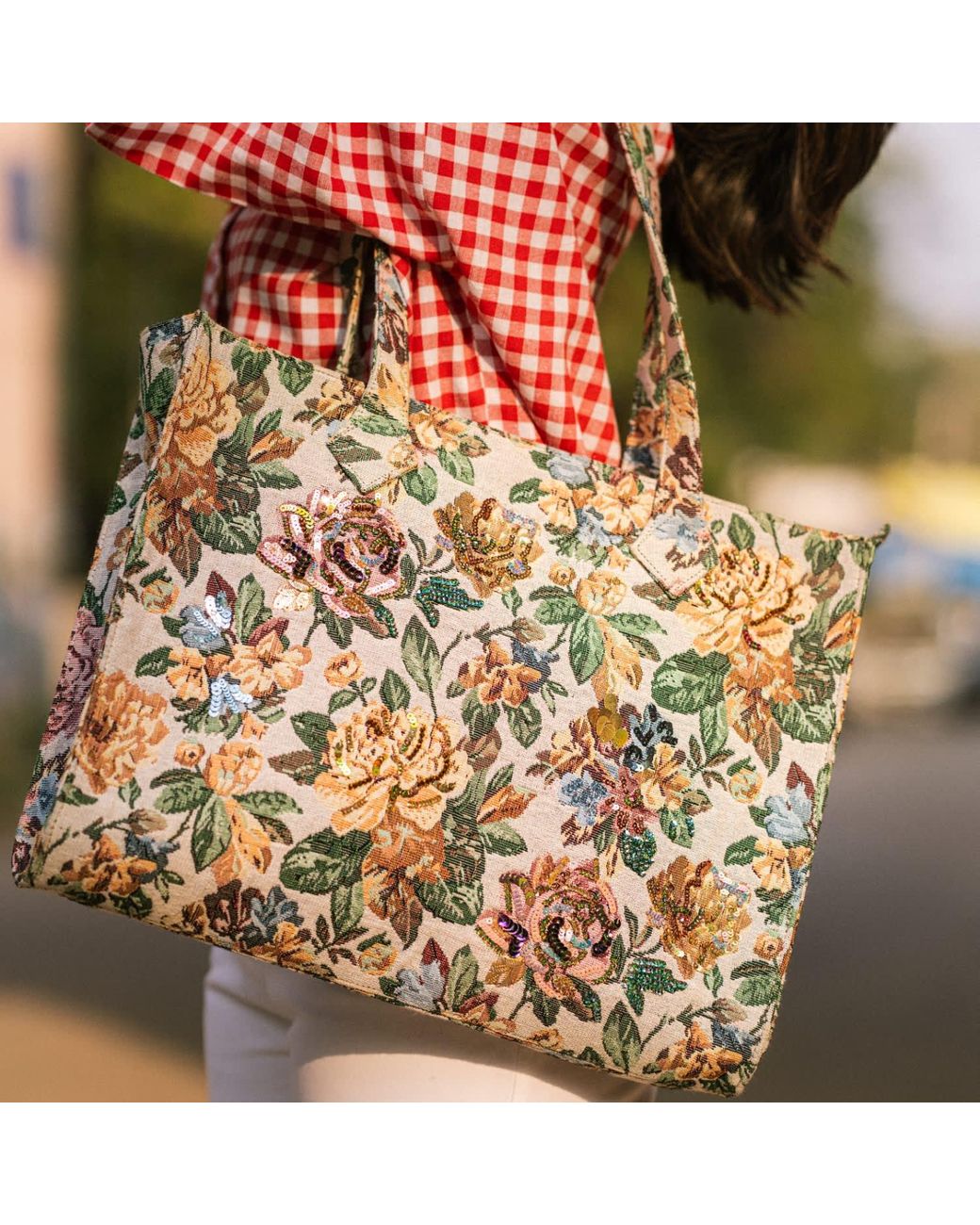 Simitri Blue Fleur Tote