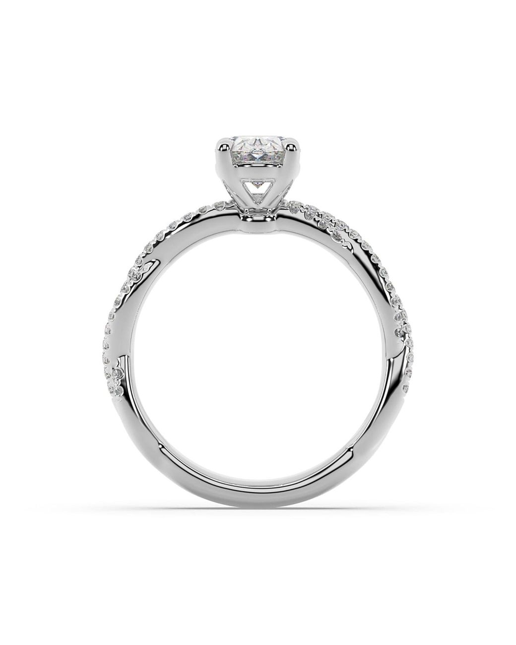 Artisan White 14K Cocktail Ring With Oval Lab-Grown Diamond