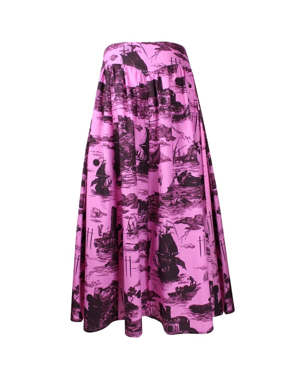Klements Purple Eddie Cotton Skirt Doomed Voyage Print