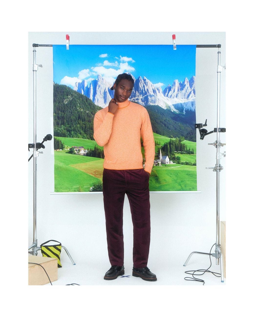 INGMARSON Orange Speckled Wool & Cashmere Rollneck for men