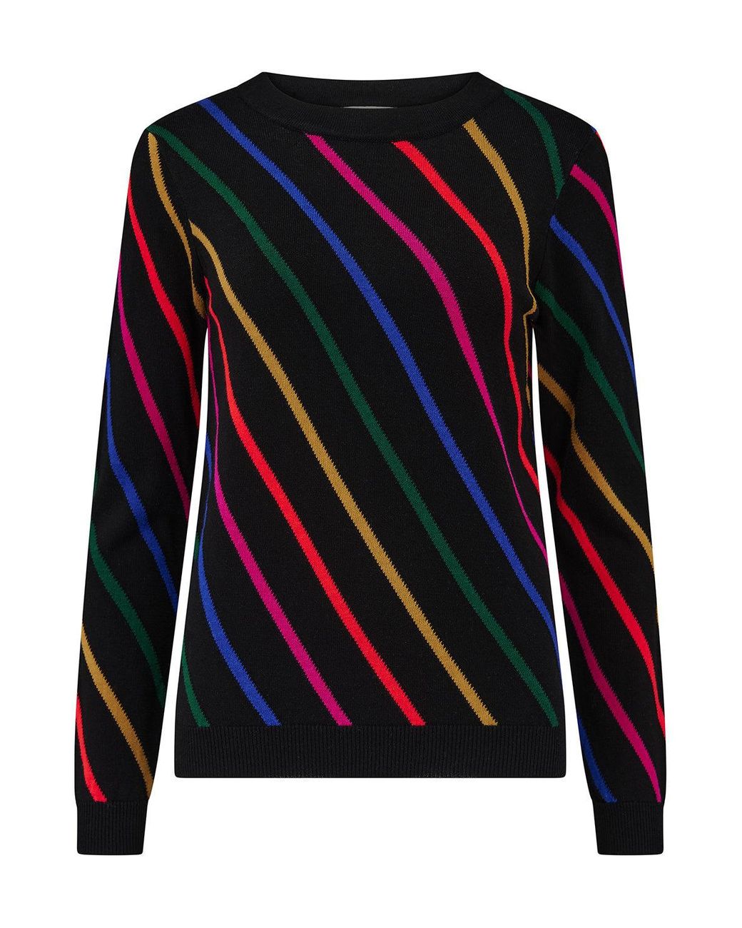Sugarhill Black Rowena Sweater, Sliding Stripes