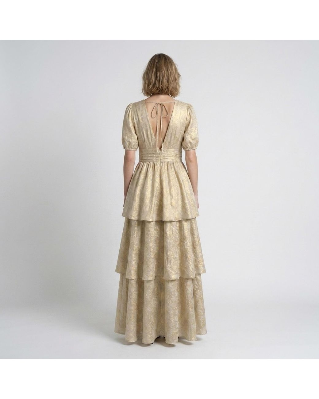 Modenaire Natural Luminous Maxi Dress Sculpted Form