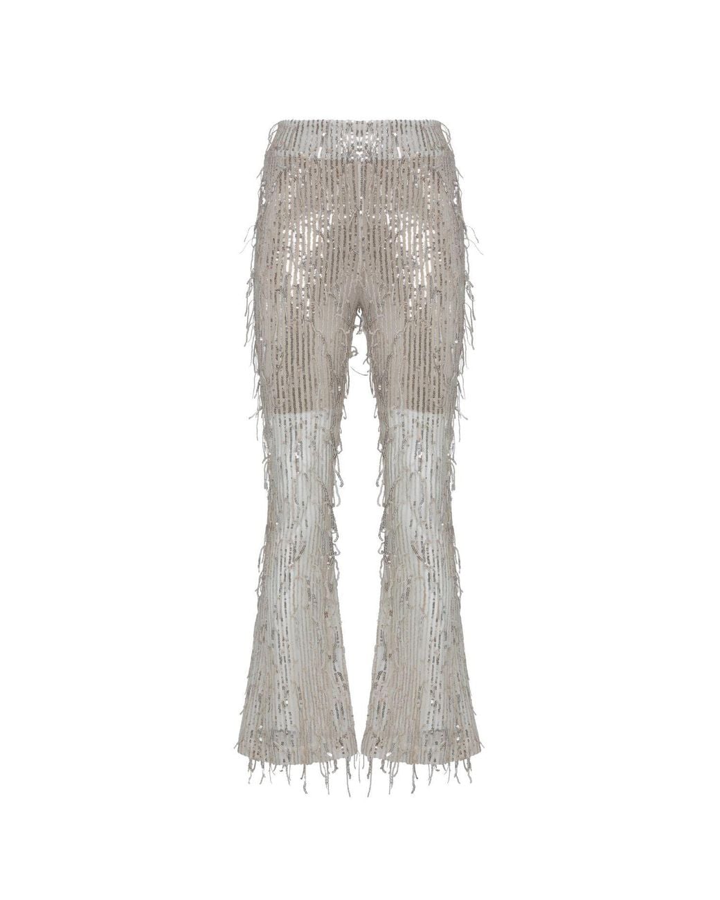 Thisisu Collection Gray Sylvie Sequin Fringe Pant