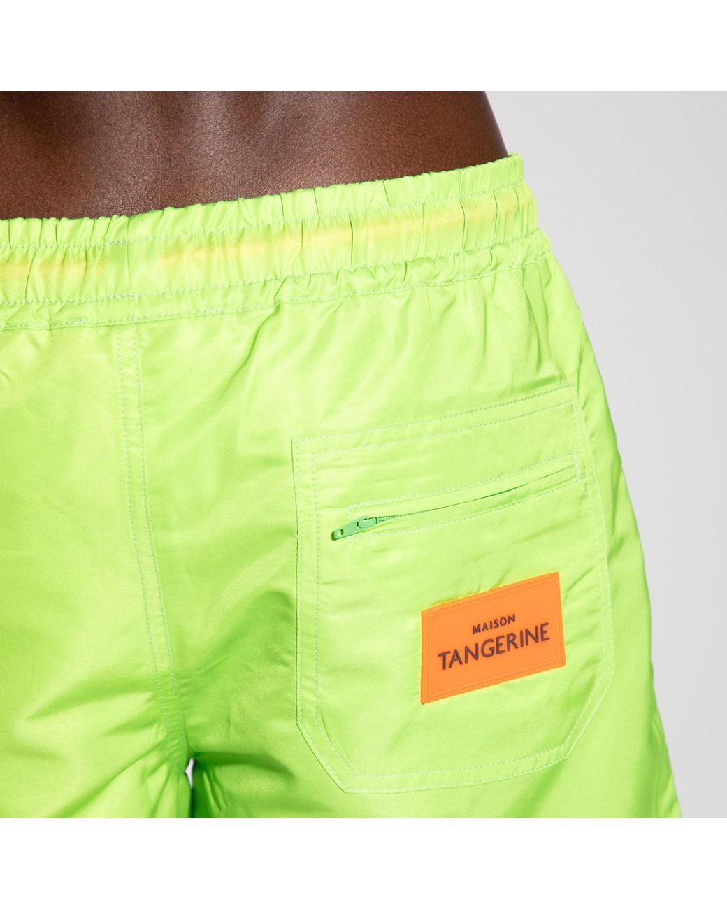 Maison Tangerine Green Kiwi Swim Shorts for men