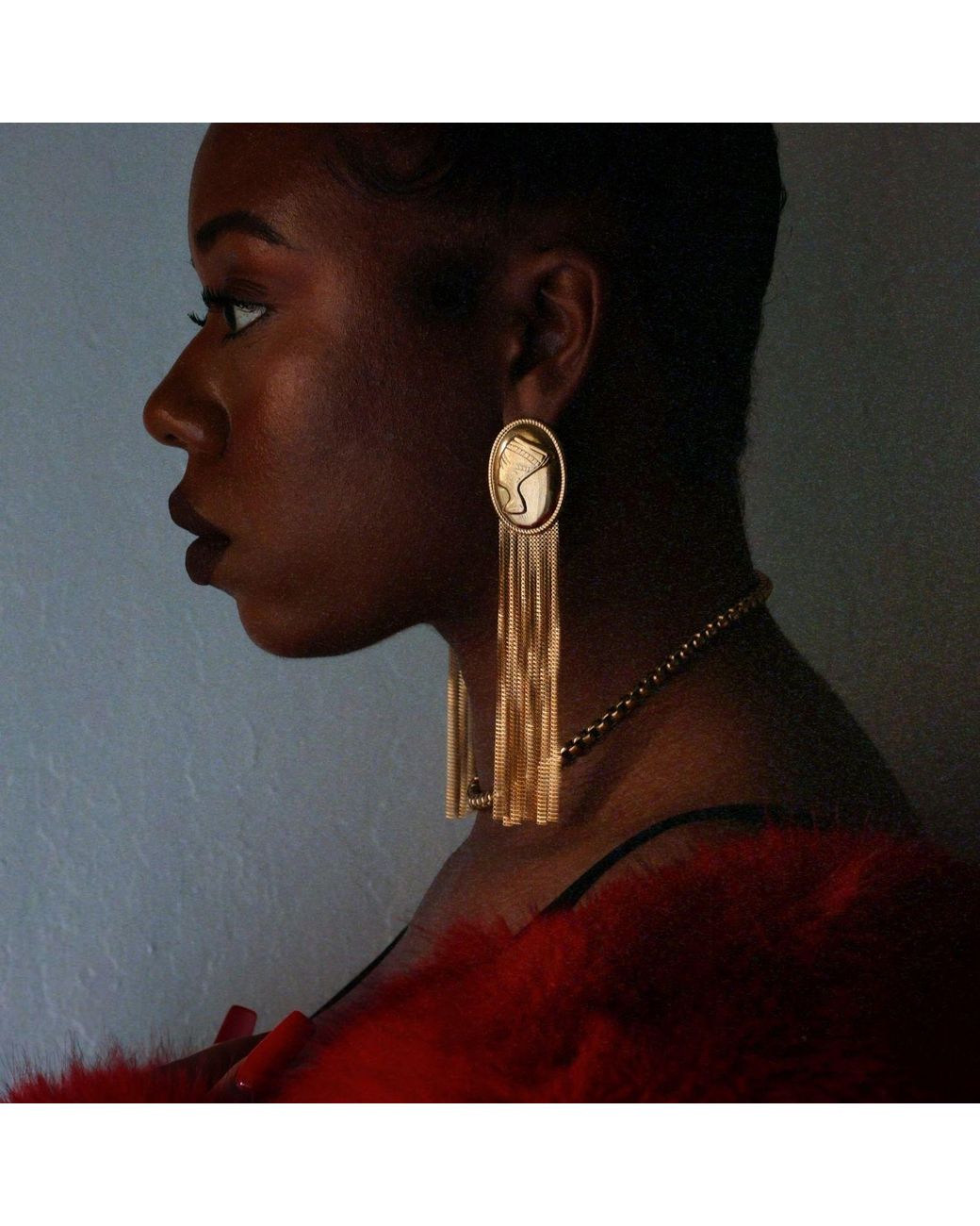 Sucré Couture Metallic Neffie Fringe Earrings