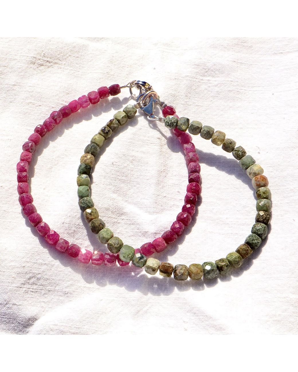 Mineralgems•Studio Metallic Jasper Bracelet With Epidote Inclusions for men