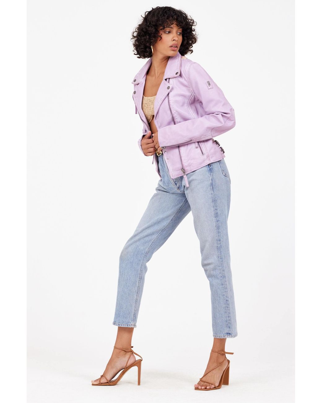 Mauritius Purple Star Lambskin Leather Jacket Christy Digital