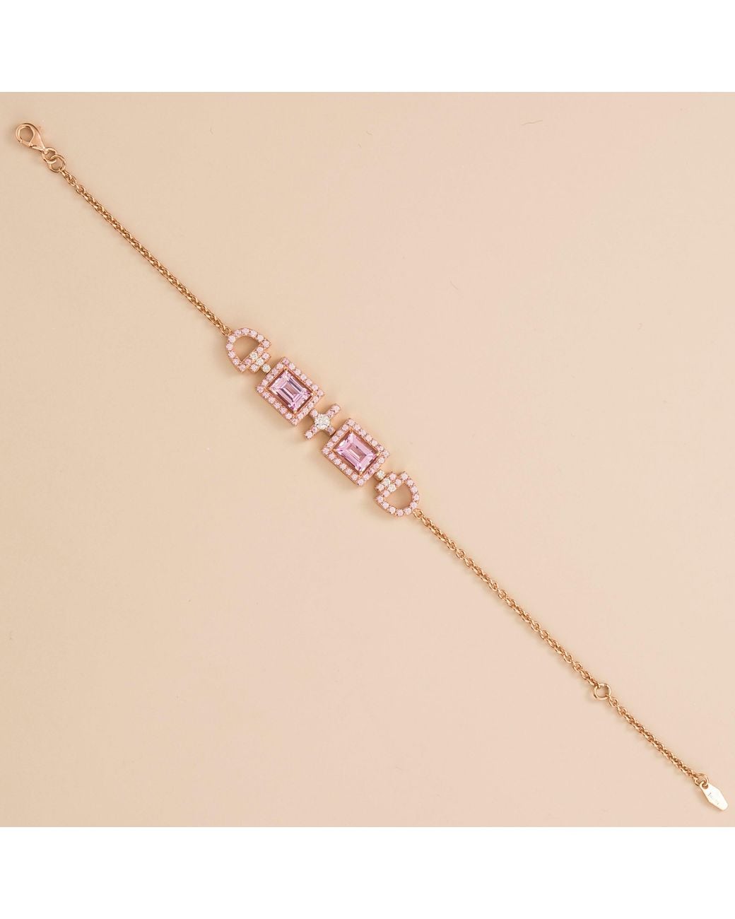 Juvetti Pink Rose Ciceris Rose Bracelet Sapphire & Diamond