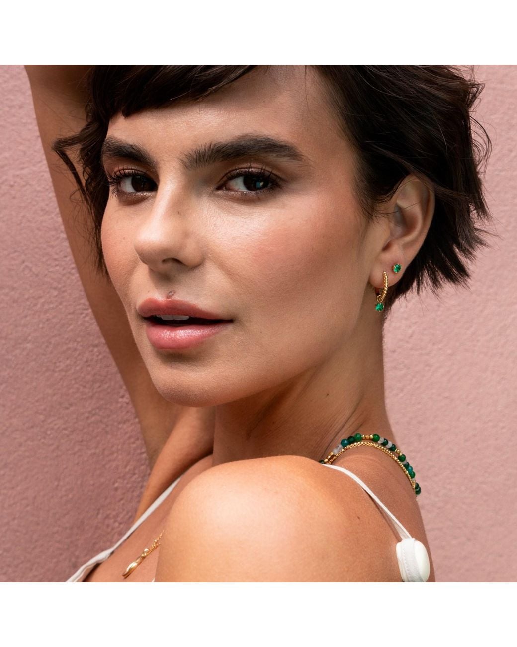 Dower & Hall Metallic Garnet Orissa Hoops