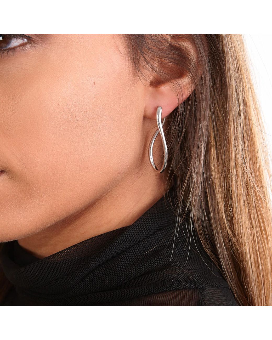 Lucy Quartermaine Metallic Solid Sterling Melting Drop Hoops