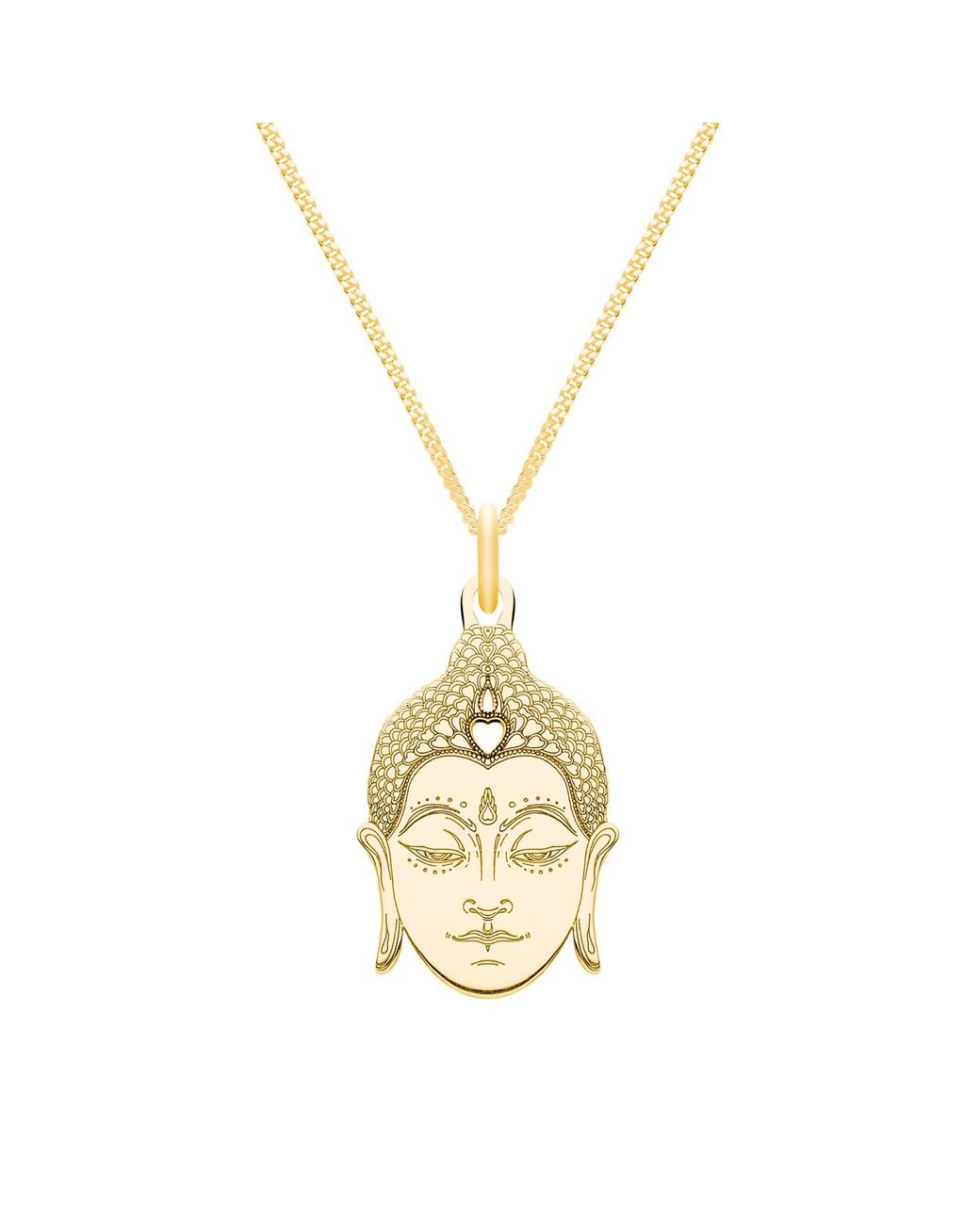 CarterGore Metallic Medium Buddha Head Pendant Necklace