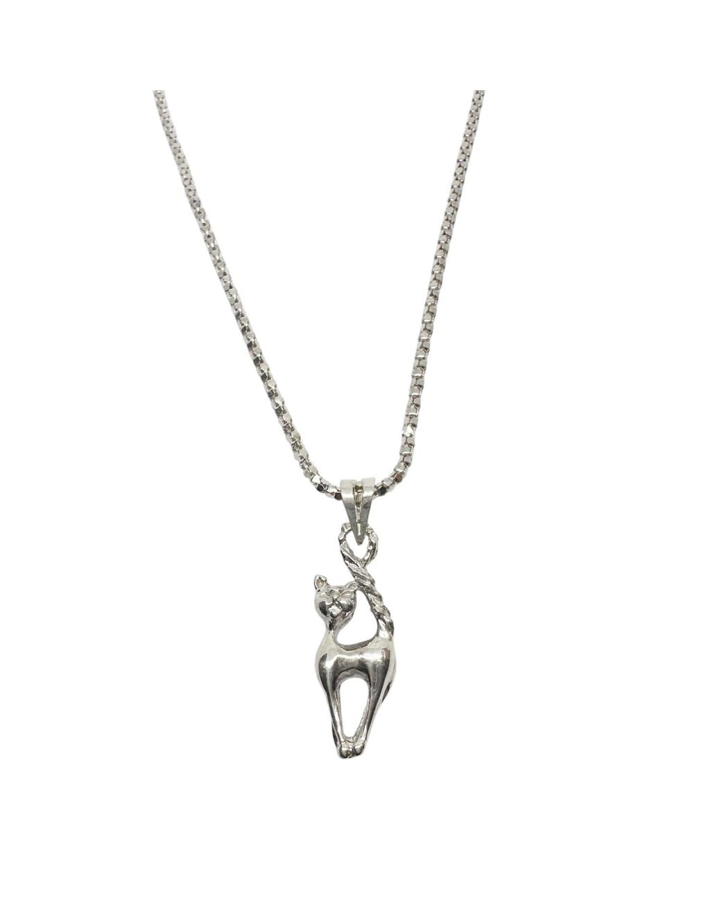 Tg-Jewellery by Tamara Gervasio Metallic Sterling Cat Pendant Necklace – Lost Wax Cast Handmade Pendant