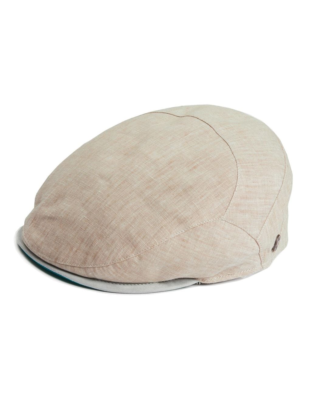 Dasmarca Hats Multicolor Neutrals Dasmarca Logan Linen Fitted Summer Cap With Leather Peak for men