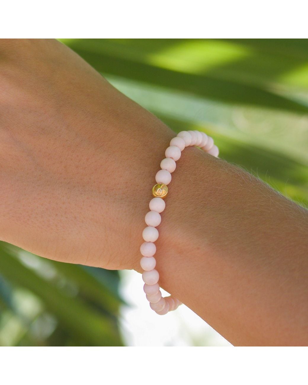 With Love Darling Pink Infinity Opal Bead Bracelet