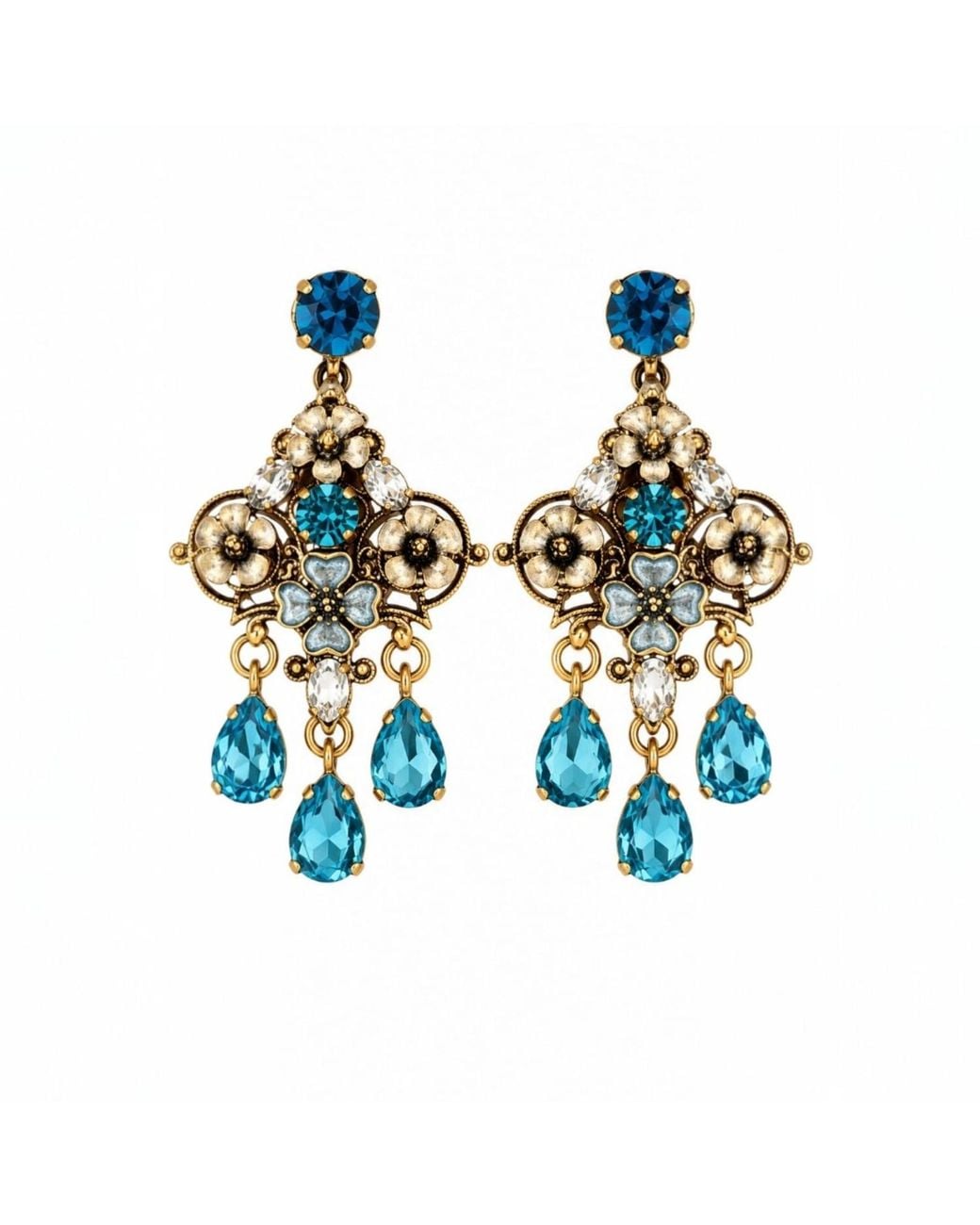 Vstyle Blue Floral Swarovski Chandeliers