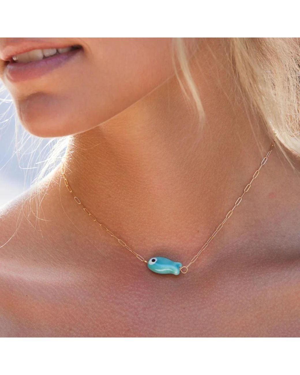 Adriana Pappas Designs Metallic Fishy Chain Choker