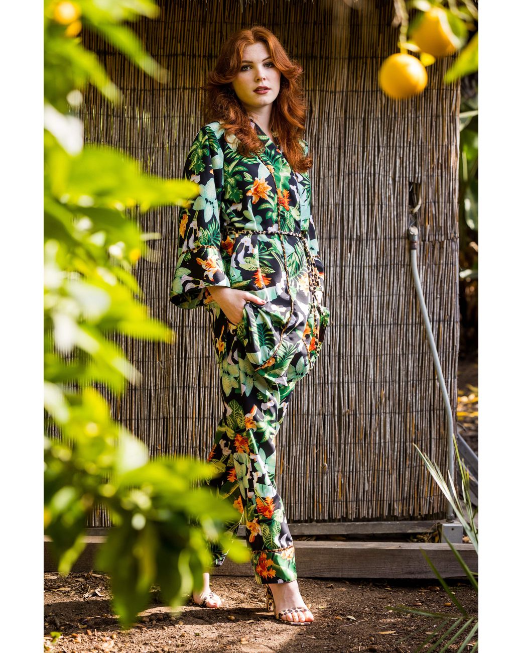 Jennafer Grace Green Midnight Jungle Paglama Set
