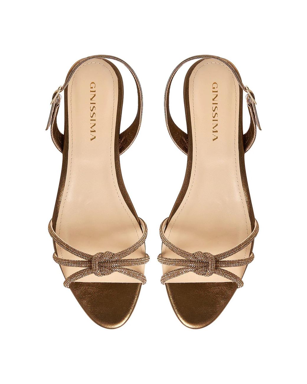 Ginissima Brown Daisy Sandals, Genuine Leather, Round Toe