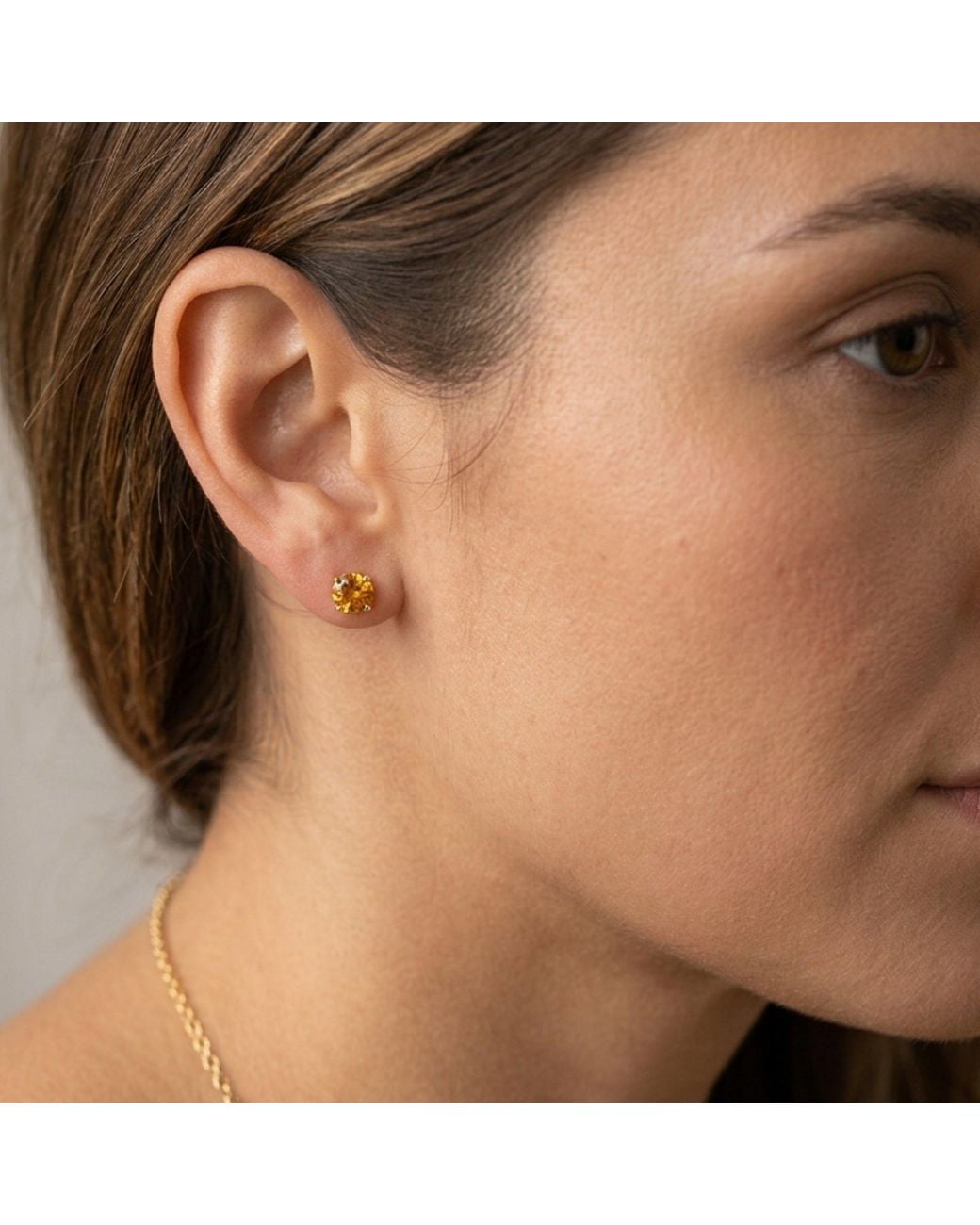 Spero London Metallic 9Ct Solid Topaz Stud Earrings