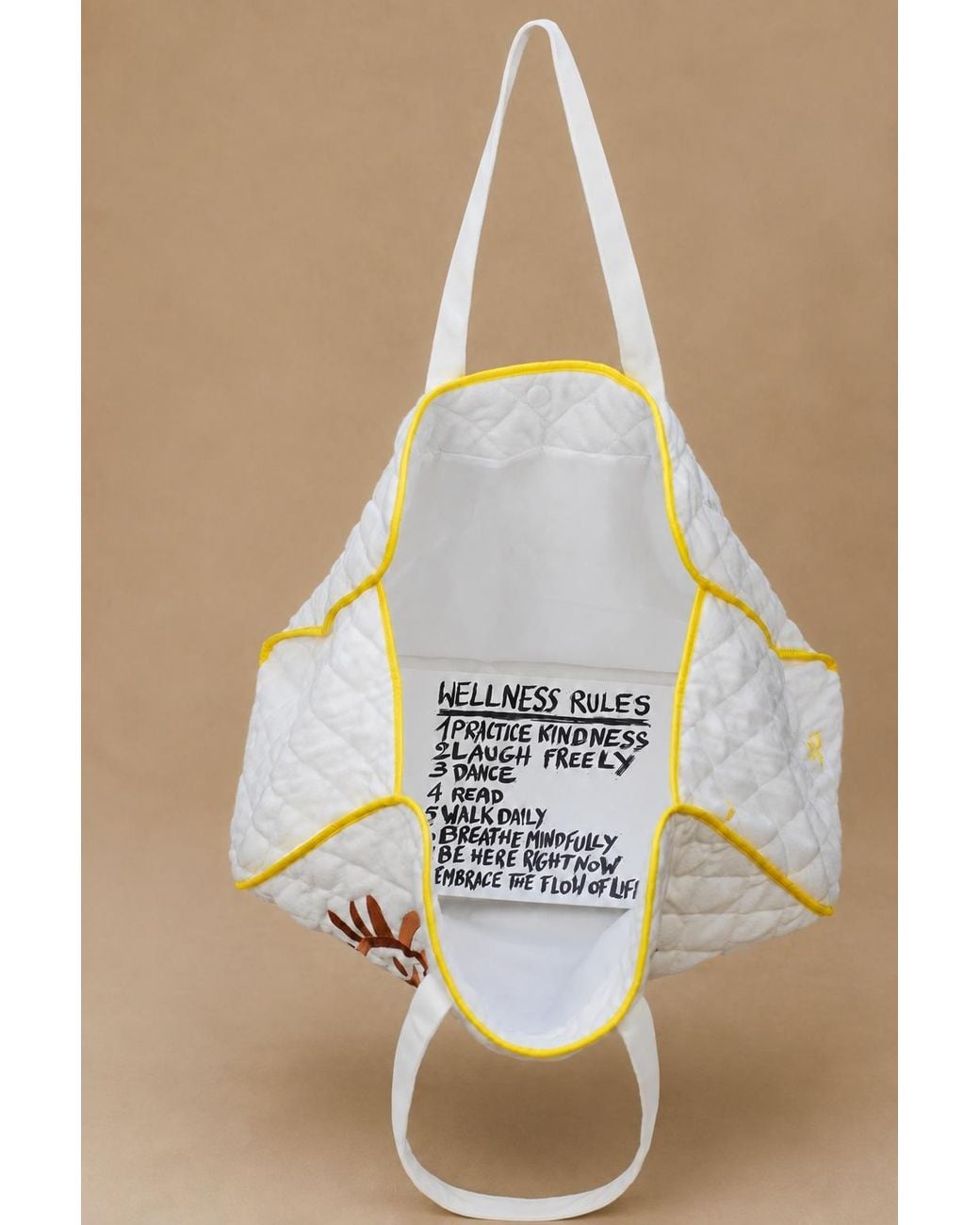 Amélie Alvari Red Quilted Sunburst Terry Cotton Tote