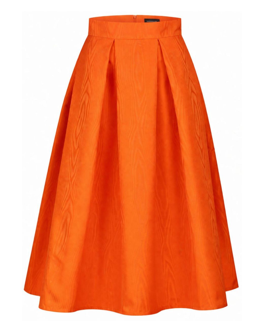 Marianna Déri Orange Midi Skirt With Moiré Effect