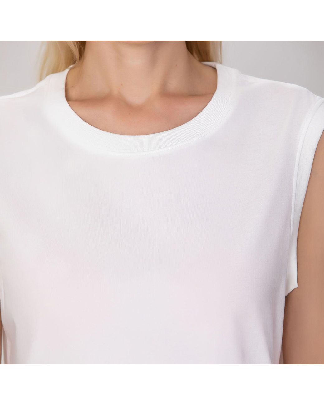 Smart and Joy Blue Sleeveless Cotton Blend Tank Top
