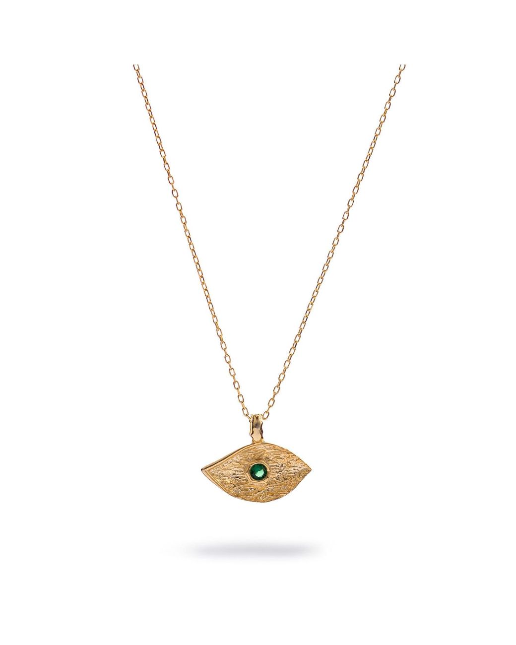 Ebru Jewelry Metallic Cleopatra's Emerald Guardian Eye Necklace