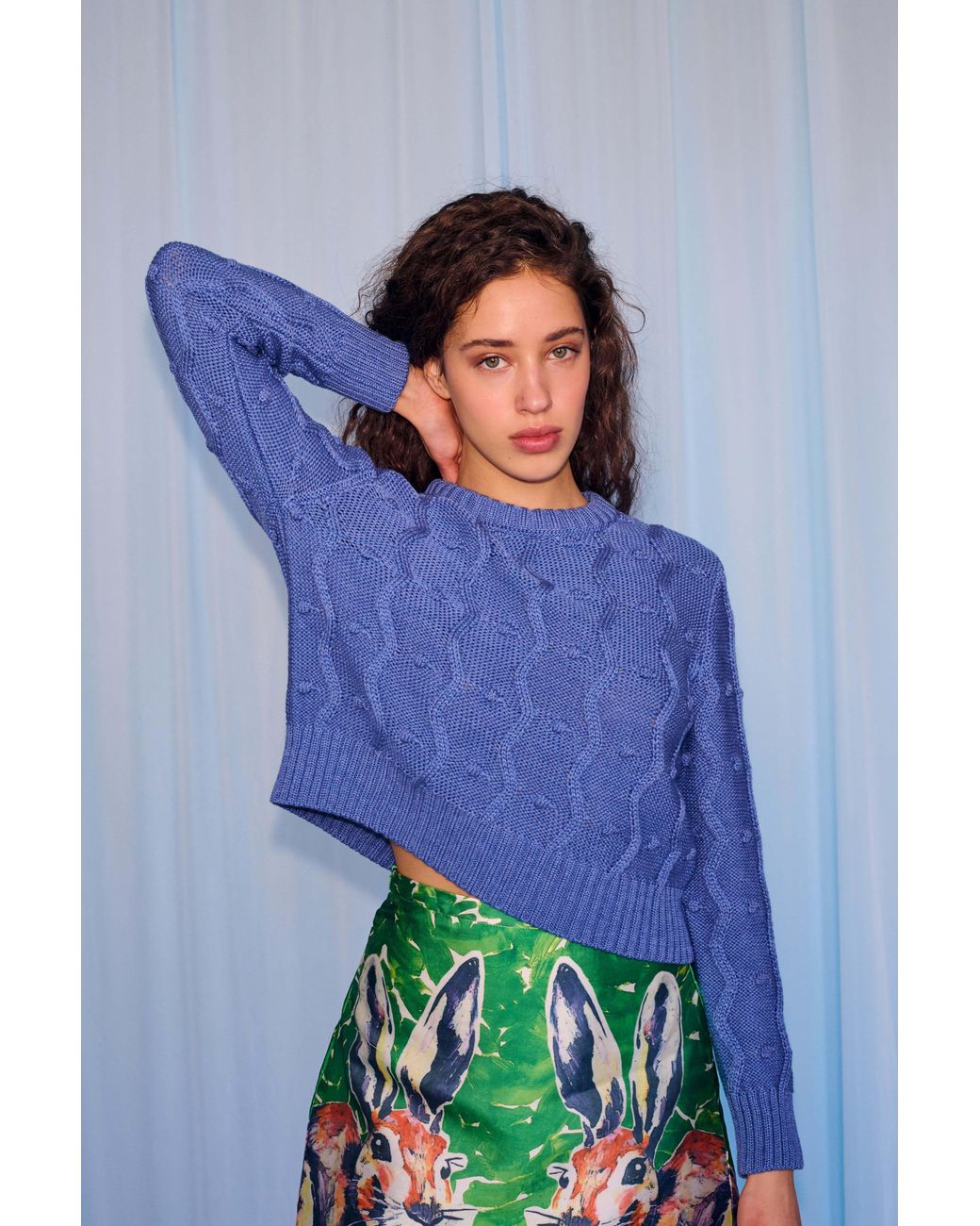 Gigi Knitwear Blue Bubble Sweater