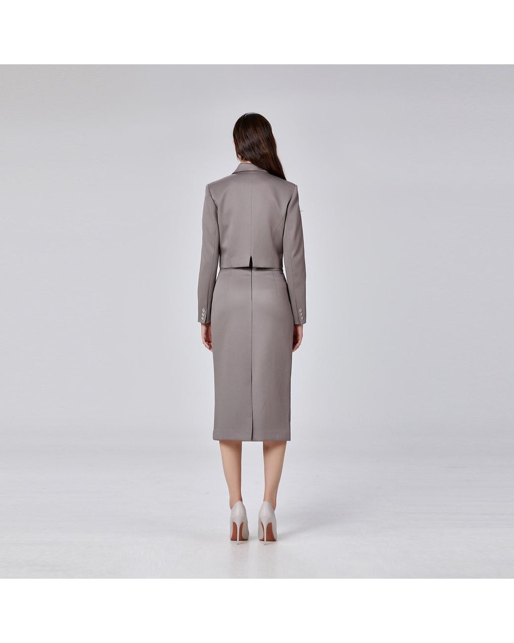 Smart and Joy Gray Crop Tailor Jacket