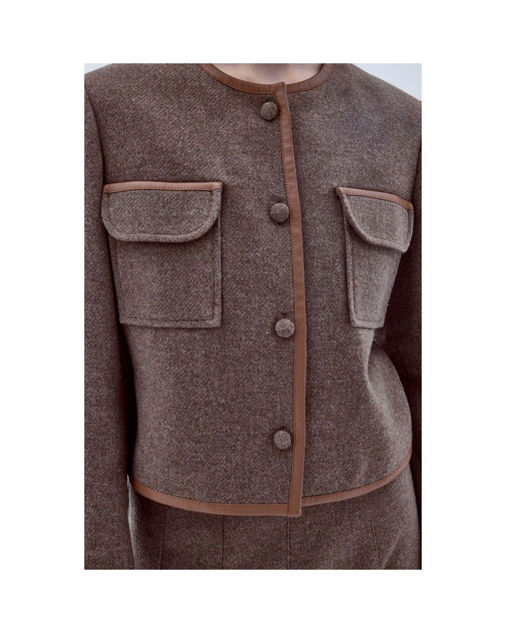NAZLI CEREN Brown Irma Wool Jacket