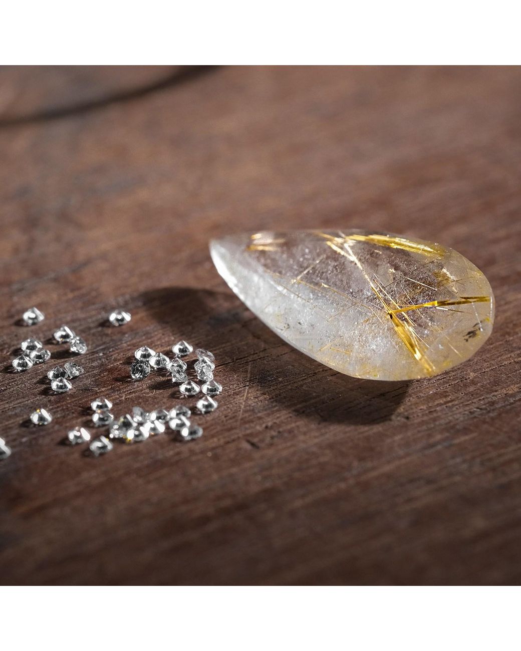 SALLY SKOUFIS Metallic Nourish Ring With Natural Diamond & Rutile