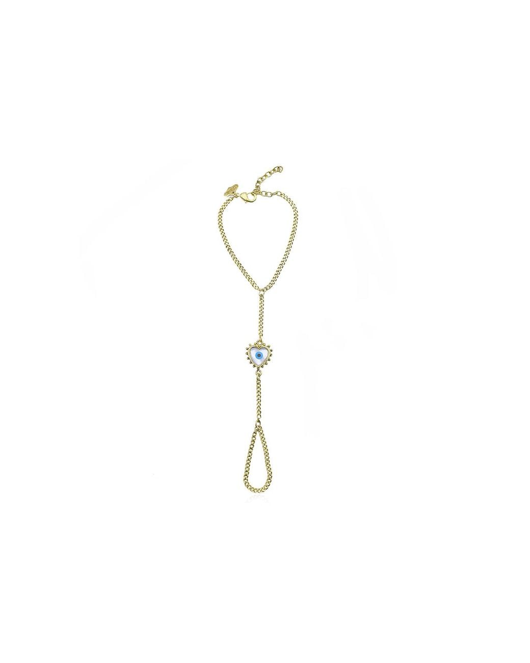 Bayemeyc Metallic Mysticor Evil Eye Hand Chain
