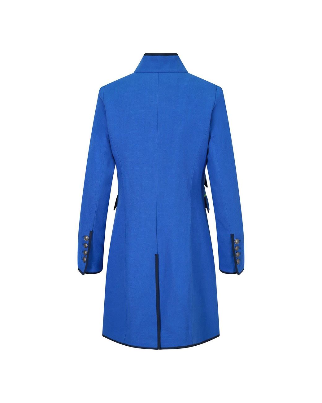 Beatrice von Tresckow Blue Electric Linen Cavalier Coat