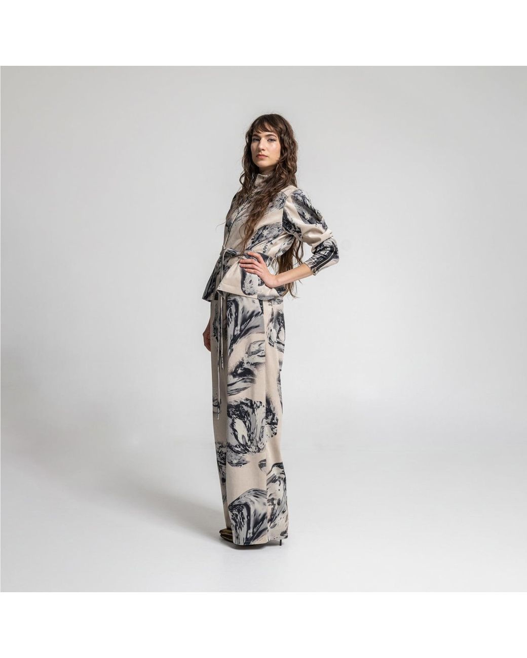 ARTISTA Natural Crystal Wide Leg Pants