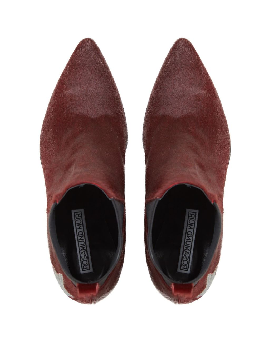 Rosamund Muir London Red Felixa Burgundy Calf Hair With Star Ankle Boots
