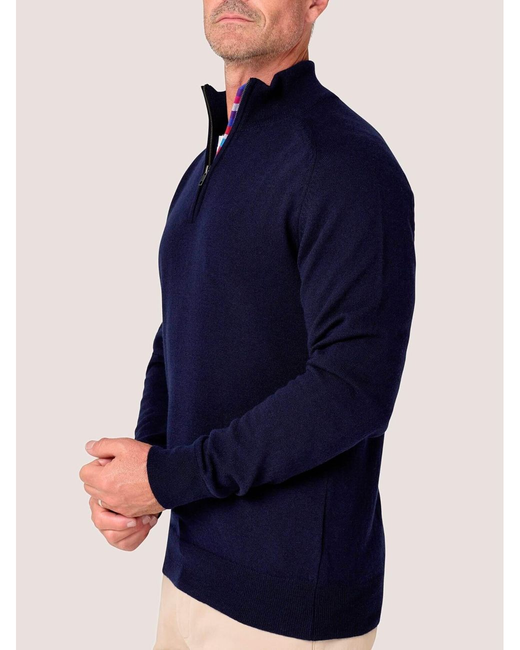 Koy Clothing Blue Dark Quarter Zip for men