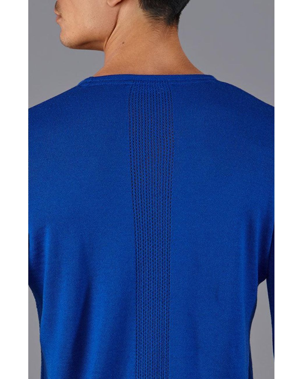 Paul James Knitwear Blue Heavyweight Merino Activewear Training Kratos Top for men