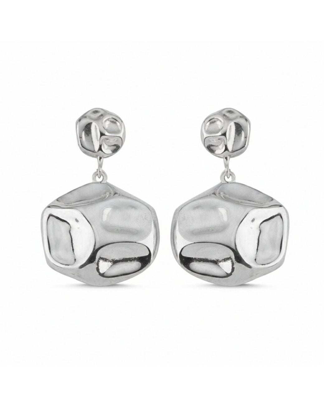 LINYA JEWELLERY Metallic Lora Dangle Round Amorphous Earring