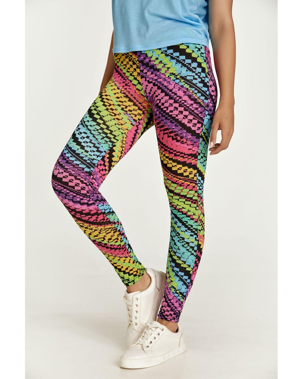 Conquista Lilac Multi-Coloured Print Leggings