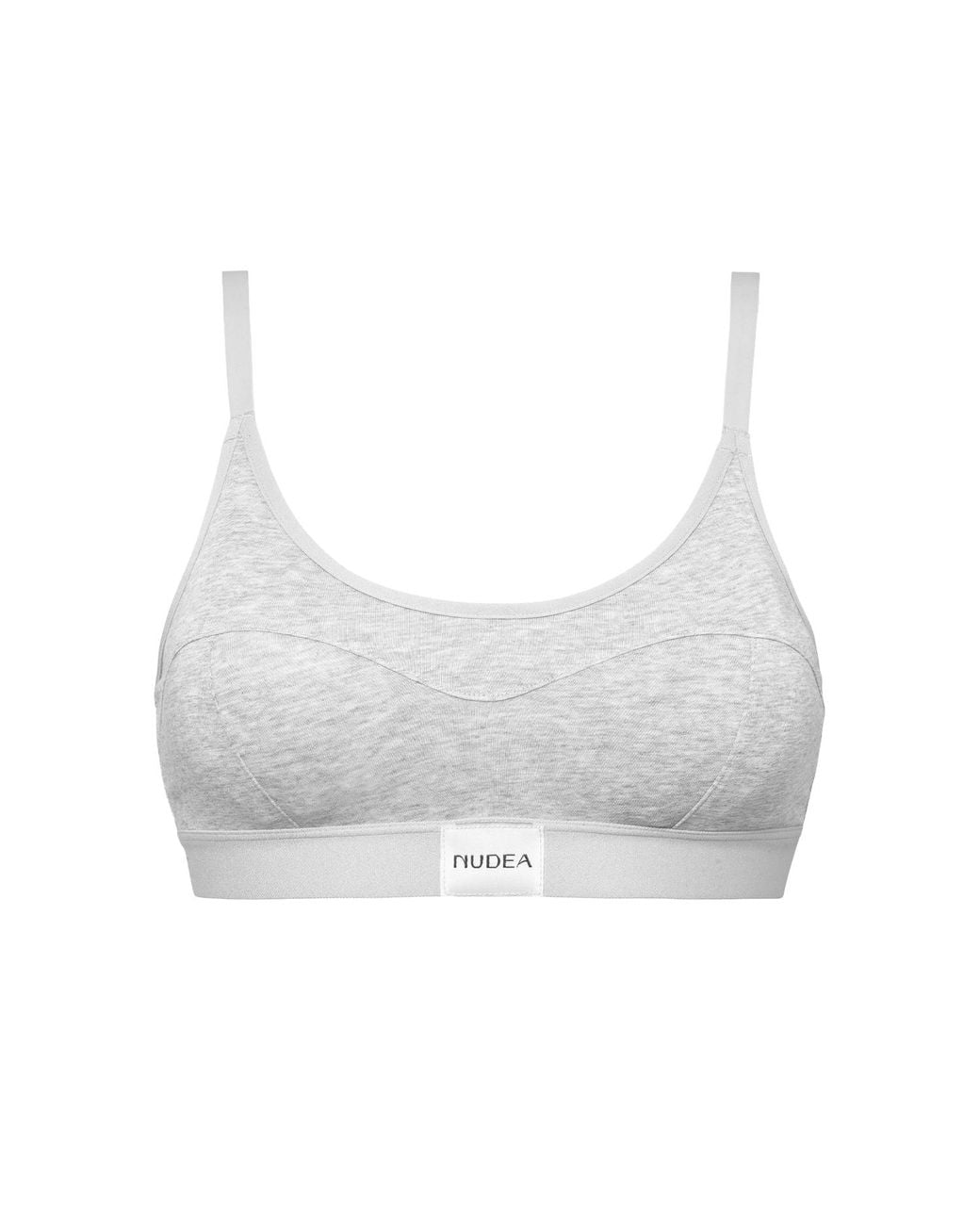 Nudea White Cotton Modal Contour Scoop Bralette