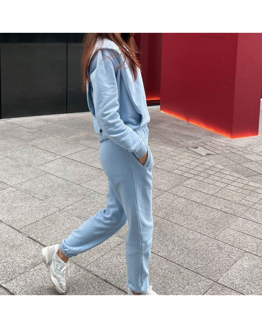 Mimhi Maison Blue Cotton Joggers With Embroidered Logo – Baby