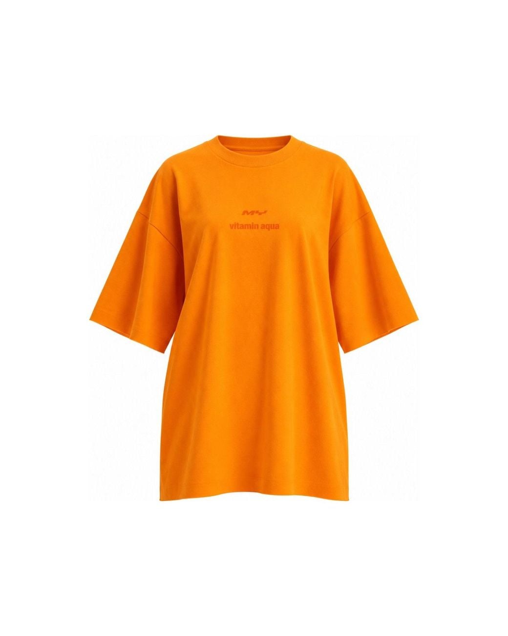 mysimplicated Orange Oversized T-Shirt With Vitamin Club Design W