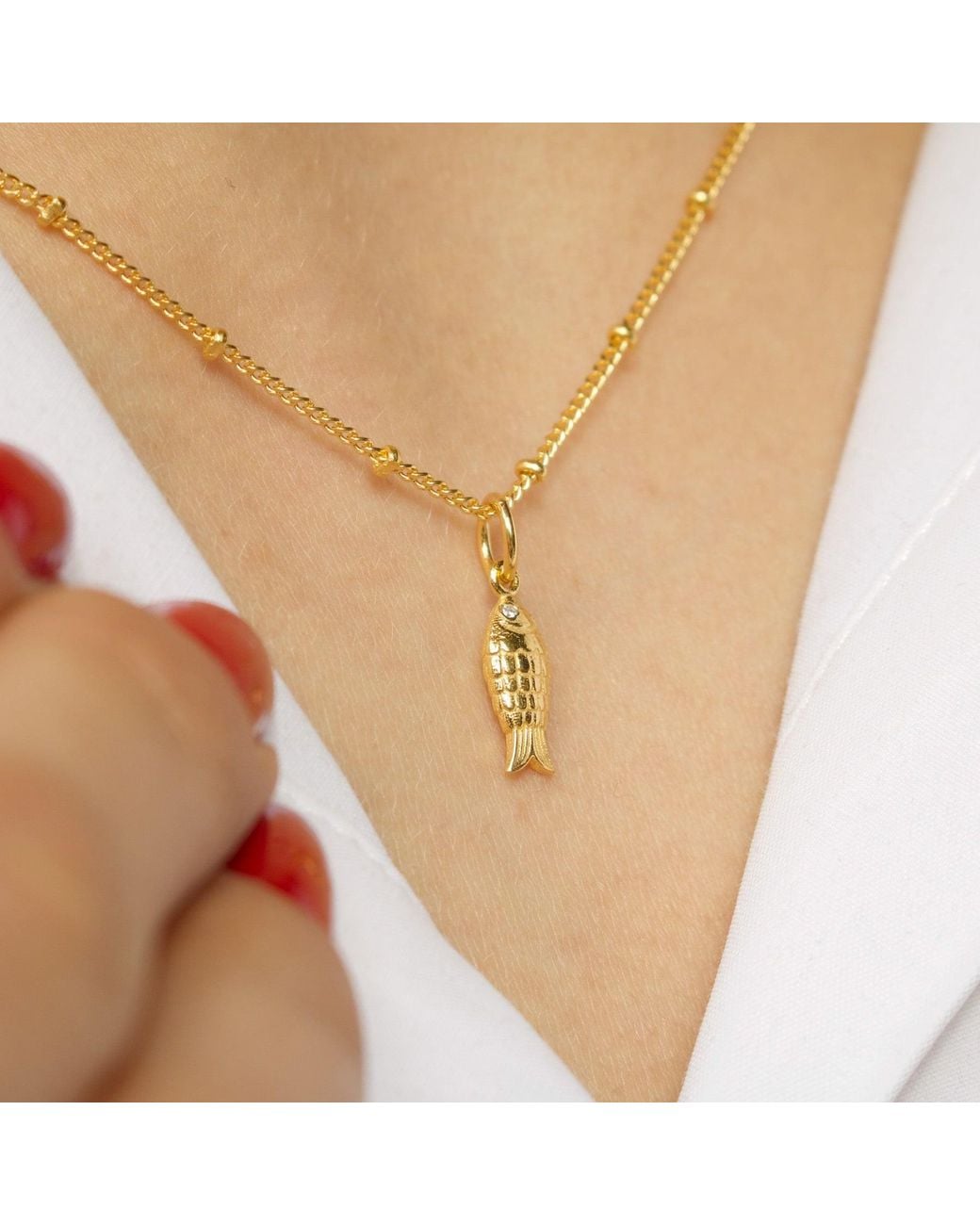 With Love Darling Metallic Fish Necklace