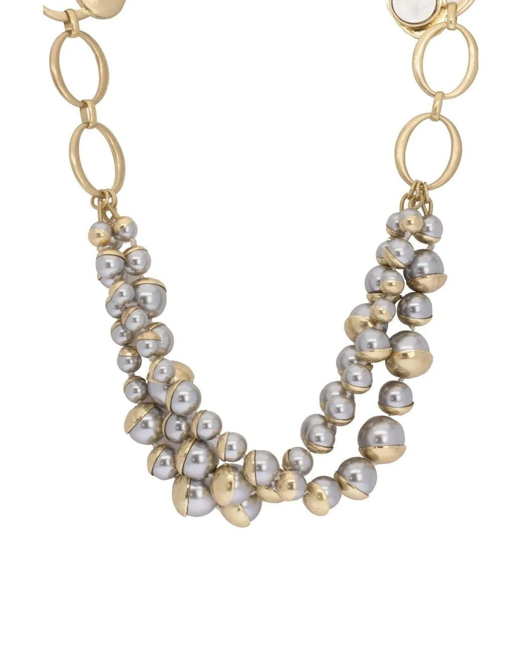 Saachi White Half Moon Pearl Statement Necklace