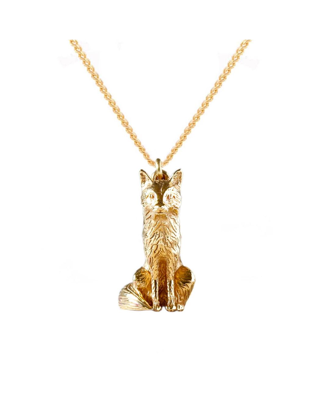 Lee Renee Metallic Fox Necklace – Small, Sitting