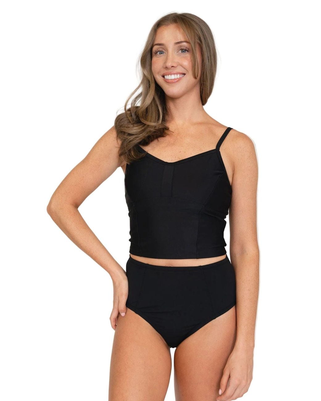 Lime Ricki Swimwear Black Classic Crop Top