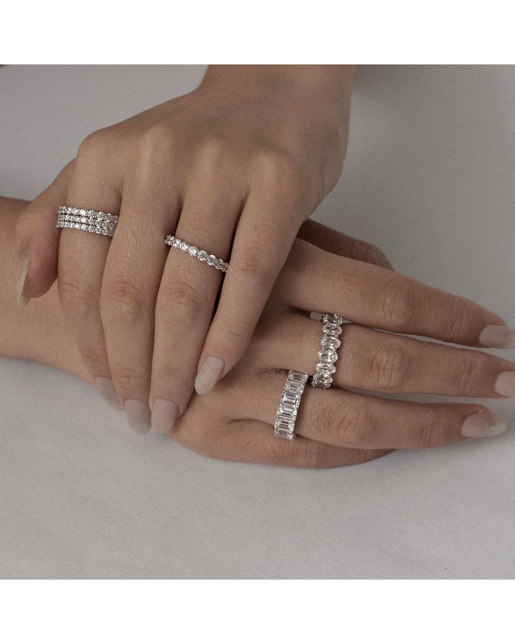 Diamonbliss Metallic Two And Half Carats Round Eternity Ring